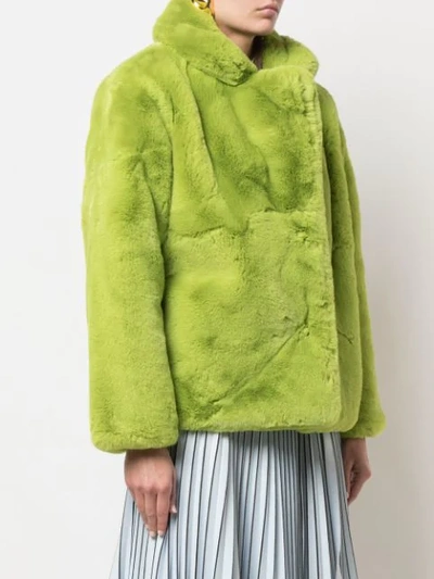 Shop Apparis Manon Short Coat In Green