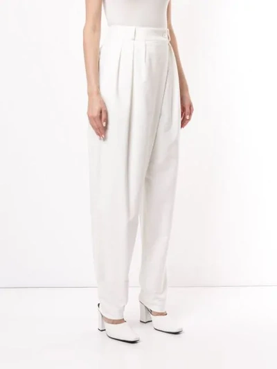 Shop Lemaire High-rise Pleated Trousers In White