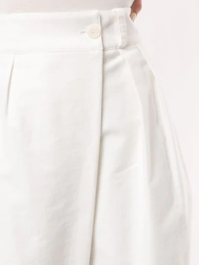 Shop Lemaire High-rise Pleated Trousers In White