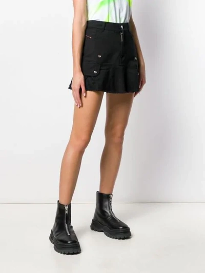 Shop Diesel Denim Skirt In Black