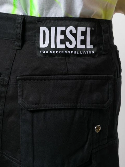 Shop Diesel Denim Skirt In Black