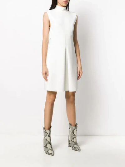 Shop Dorothee Schumacher Stand Up Collar Dress In White