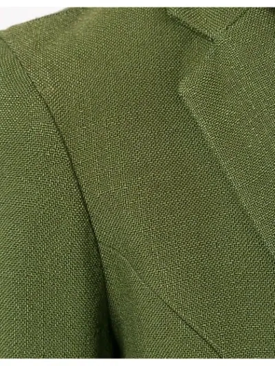 Shop Jacquemus Gathered Details Blazer In Green
