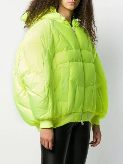 Shop Chen Peng Oversized Puffer Jacket In Green