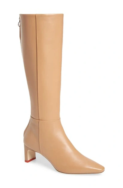 Shop Aeyde Sidney Knee High Leather Boot In Hazelnut