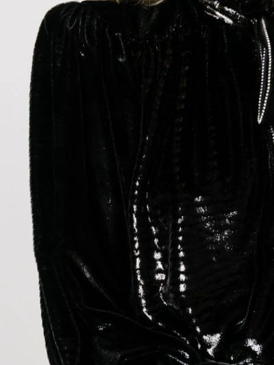 Shop Saint Laurent Crystal-embellished Poet Blouse In Black