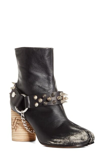 Shop Maison Margiela Tabi Punk Studs Boot In Black