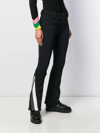 Shop Perfect Moment Chevron Flared Trousers In Black