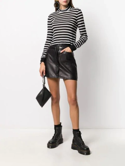 Shop Alexander Wang T Striped Cropped Jumper In Black