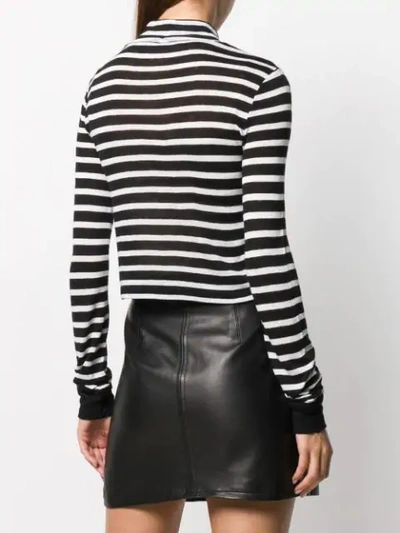 Shop Alexander Wang T Striped Cropped Jumper In Black