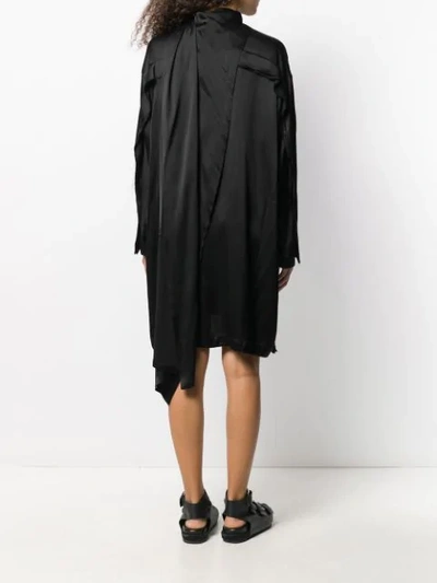Shop Marios Asymmetric Hem Dress In Black