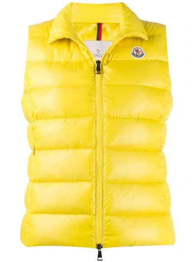 Shop Moncler Padded Logo Patch Gilet In 13a