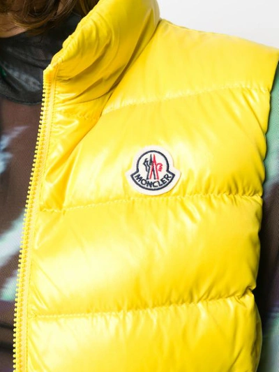 Shop Moncler Padded Logo Patch Gilet In 13a