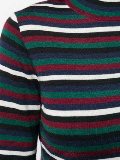Shop Tory Burch Striped Knit Jumper In Green