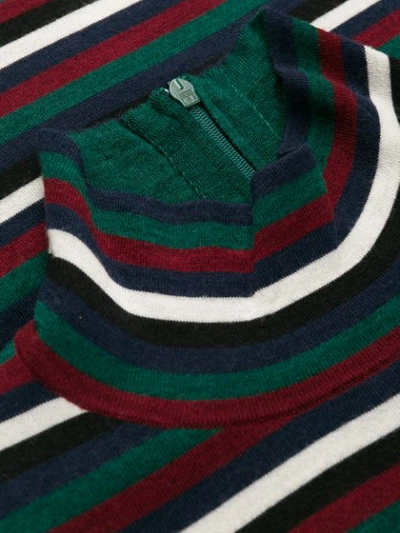 Shop Tory Burch Striped Knit Jumper In Green