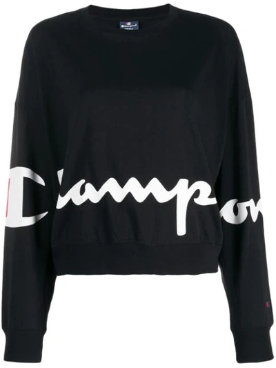 Shop Champion Logo Print Sweatshirt - Black