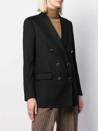 Shop Tagliatore Fitted Double-breasted Blazer In Black