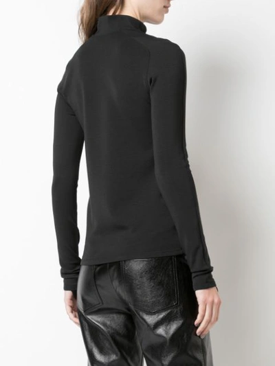 Shop Paco Rabanne Half Zip Logo Sweatshirt In Black