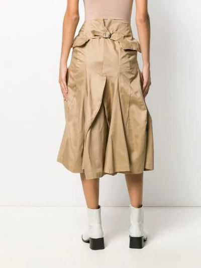 Pre-owned Junya Watanabe 2000s Structured Asymmetric Skirt In Neutrals