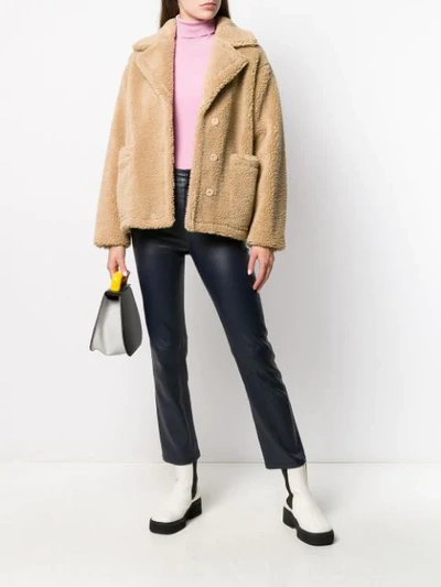 Shop Stand Studio Oversized Shearling Jacket In Neutrals