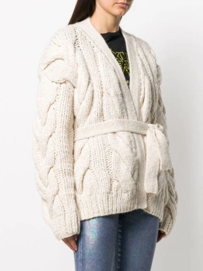 Shop Dsquared2 Grob Gestrickter Cardigan In White