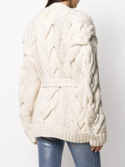 Shop Dsquared2 Grob Gestrickter Cardigan In White