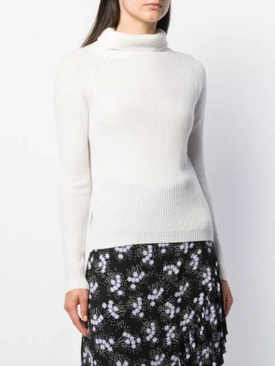 Shop Allude Ribbed Knit Jumper In White