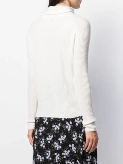 Shop Allude Ribbed Knit Jumper In White