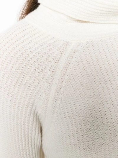 Shop Allude Ribbed Knit Jumper In White