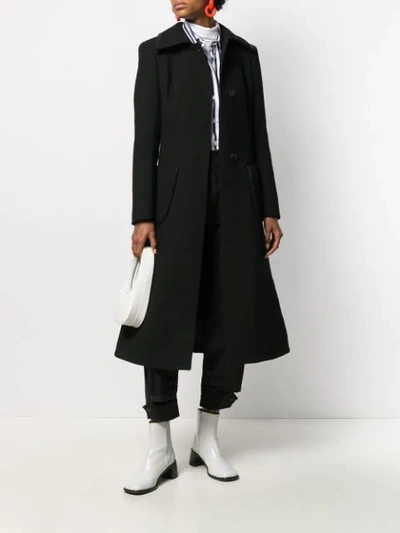 Shop Loewe Patch Pocket Coat In Black