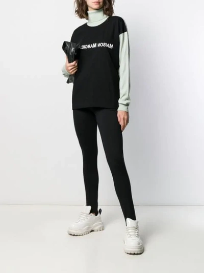 Shop Mm6 Maison Margiela Reversed Logo Turtleneck Jumper In Black