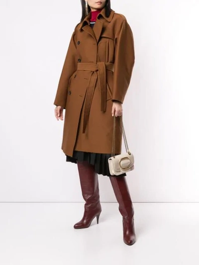 Shop N°21 Oversized Double-breasted Trench Coat In Brown