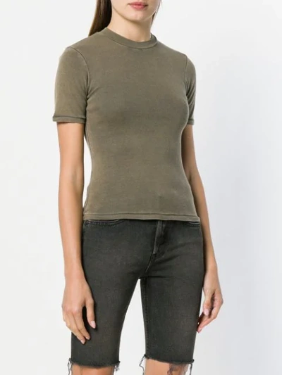 Shop Yeezy Shrunken Short Sleeve T-shirt In Military Grey