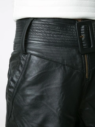 Shop Andrea Bogosian Leather Shorts In Black