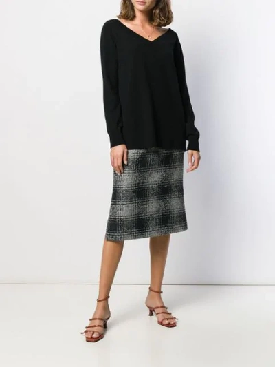 Shop Antonelli Check Print Pencil Skirt In Grey