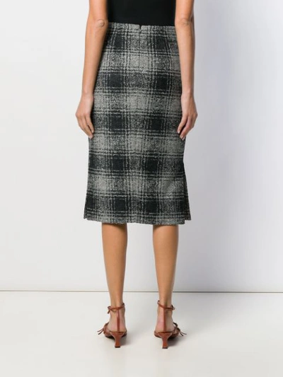 Shop Antonelli Check Print Pencil Skirt In Grey