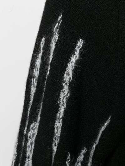 Shop Ann Demeulemeester Striped Sleeve Jumper In Black