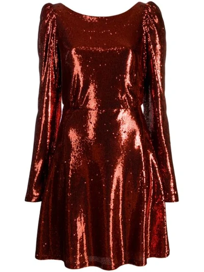 Shop Black Coral Camila Trilly Sequined Dress In Orange
