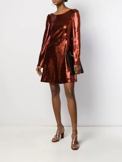 Shop Black Coral Camila Trilly Sequined Dress In Orange