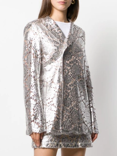 Shop Jourden Metallic-effect Blazer In Silv