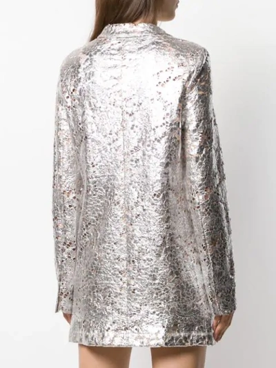 Shop Jourden Metallic-effect Blazer In Silv