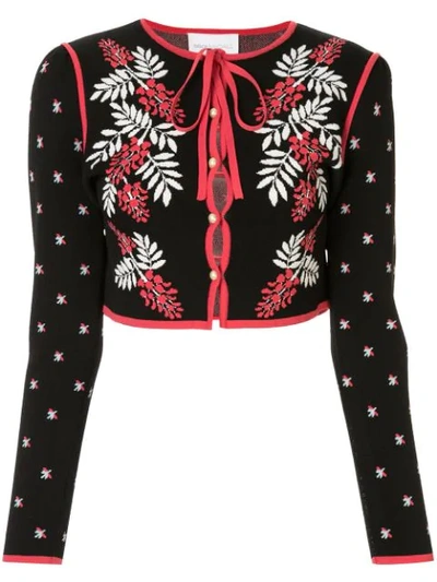 Shop Alice Mccall Floral Lady Day Cardigan In Black