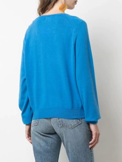 Shop A Shirt Thing Plunge Neck Jumper In Blue