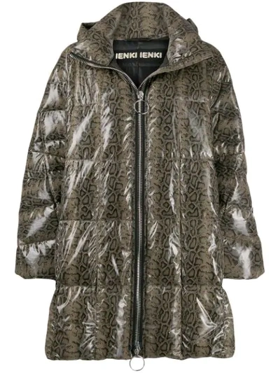 Shop Ienki Ienki Printed Puffer Jacket In Brown