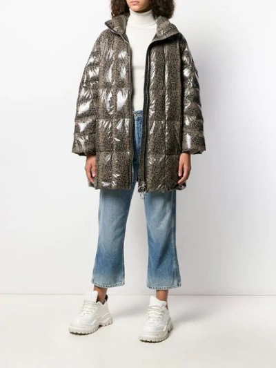 Ienki Ienki Metallic Quilted Shell Hooded Down Coat In Brown