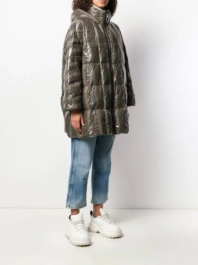 Ienki Ienki Metallic Quilted Shell Hooded Down Coat In Brown