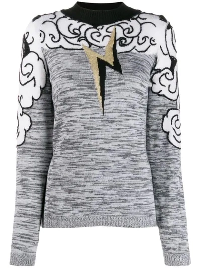 Shop Alberta Ferretti Storm Clouds Jumper In Grey