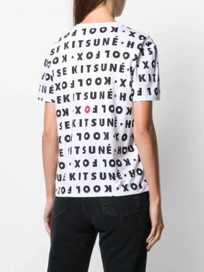 Shop Maison Kitsuné All Over Logo Print T-shirt In White