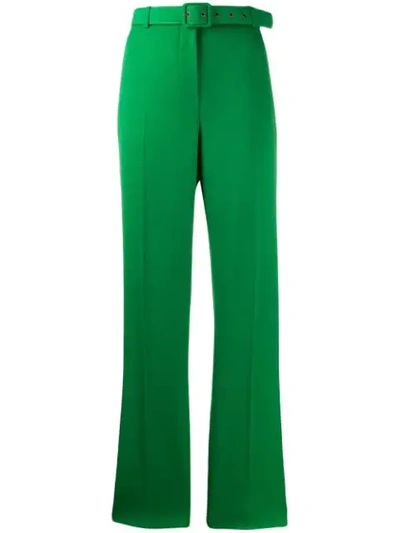 Shop Givenchy Belted Straight-leg Trousers In Green