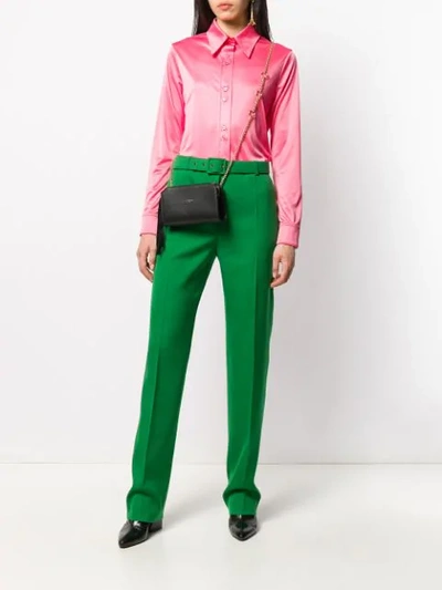 Shop Givenchy Belted Straight-leg Trousers In Green